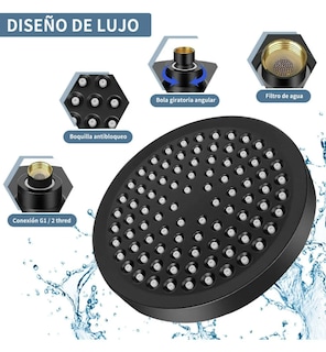 Foto 2 | Foto 2 | Xtellar Regadera Premium De Alta Presión Tipo Lluvia, Elegante Y Ajustable En Negro Mate