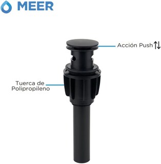 Foto 2 | Foto 2 | Cnx Meer Faucets By Desagüe Emergente De Abs Con Botón Pop-up Para Lavabos Y Bañeras (botón Pop-up). Contra Canasta Negro Mate