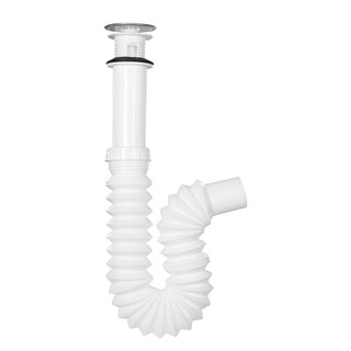 Foto 1 | Foto 1 | Céspol Flexible Para Lavabo U Ovalín, Tipo ''p'' Triple Sello, Extensión De 55 Cm, Con Membrana Y Check Anti-olores