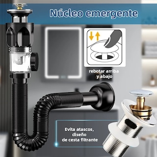 Foto 3 | Foto 3 | Kit De Desagüe Flexible Para Lavabo De Baño Eo Safe Imports Esi-20290 Negro