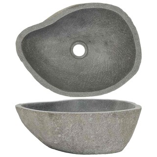 Foto 1 | Foto 1 | Lavabo De Mano Vidaxl Oval River Stone 37-46x29-36 - Venta Internacional.