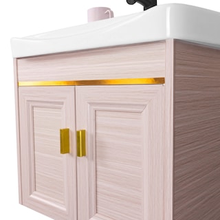 Foto 2 | Foto 2 | Set Gabinete De Baño Con Espejo, Lavabo Cerámico Y Grifería Champagne Con Detalles Dorados Bellini