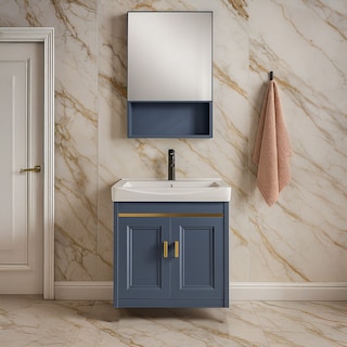 Foto 1 | Foto 1 | Set De Mueble Para Baño Con Espejo Y Grifería Atlantic Azul