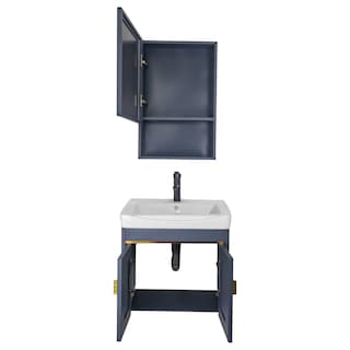 Foto 4 | Foto 4 | Set De Mueble Para Baño Con Espejo Y Grifería Atlantic Azul