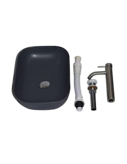Foto 3 | Foto 3 | Kit Lavabo Ovalin Matt Negro Con Accesorios Satinados