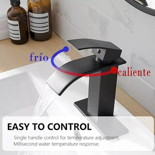 Foto 3 | Foto 3 | Lavabo Grifo Baño Llave Monomando Negro Xtellar