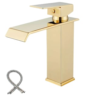 Foto 1 | Foto 1 | Grifo de Baño Belug Dorado en Cascada Lavabo Mezclador Monomando