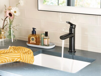 Foto 5 | Foto 5 | Grifo Para Lavabo De Baño Moen Meena, Negro Mate, Con Placa De Cubierta 847 - Venta Internacional.