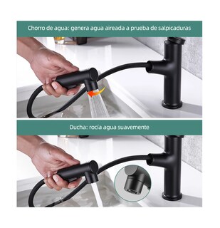 Foto 4 | Foto 4 | Grifo Para Monomando Mezclador Para Lavabo Acero Inoxidable Negro