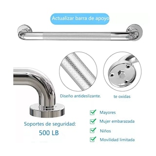 Foto 3 | Foto 3 | Pasamos Antideslizantes 50 cm para Baño 2 Piezas Eo Safe Imports Esi-17665-1 Plata