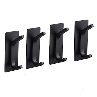 Foto 1 | Foto 1 | Ganchos Adhesivos de Acero para Toallas de Baño - Set de 4 piezas en negro