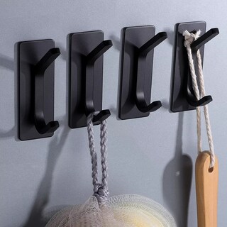 Foto 2 | Foto 2 | Ganchos Adhesivos de Acero para Toallas de Baño - Set de 4 piezas en negro