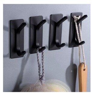 Foto 2 | Foto 2 | Ganchos Toallero Adhesivos De Pared Acero Para Toalla Baño Negro
