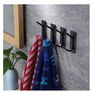 Foto 3 | Foto 3 | Ganchos Toallero Adhesivos De Pared Acero Para Toalla Baño Negro