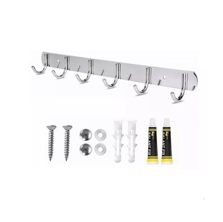 Foto 1 | Foto 1 | Gancho Perchero Pared Acero Inoxidable 6 Ganchos Plata