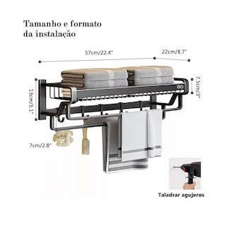 Foto 2 | Foto 2 | Toallero de Baño Eo Safe Imports Esi-15599-1 Gris
