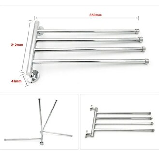Foto 3 | Foto 3 | Elegante Toallero Xtellar De Acero Inoxidable Con Brazos Móviles Para Optimizar Espacio
