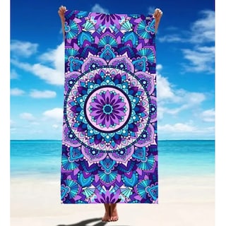 Foto 2 | Foto 2 | Toalla De Playa Superligera, Toalla De Microfibra De Mandala Eo Safe Imports Esi-19101 Azul