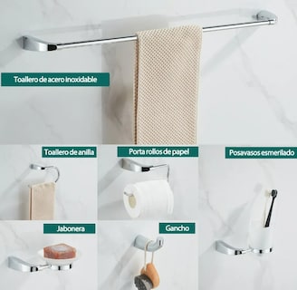 Foto 2 | Foto 2 | Set de Accesorios para Baño Xtellar de Acero Inoxidable 6 Piezas