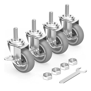 Foto 1 | Foto 1 | Juego de 4 Ruedas Giratorias con Freno de Acero Resistente de 600 lbs de Capacidad