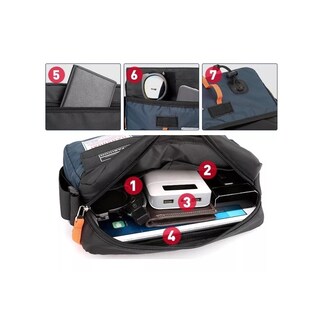 Foto 3 | Foto 3 | Bolso Mensajero de Hombro Contra Agua Casual color Azul Oscuro para Hombre