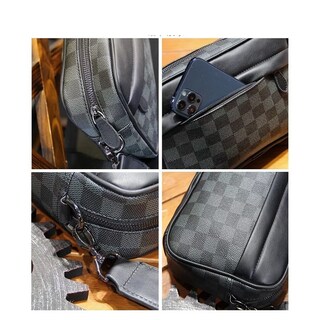 Foto 4 | Foto 4 | Bandolera de Cuero para Hombre Bolso Crossbody Cuadros
