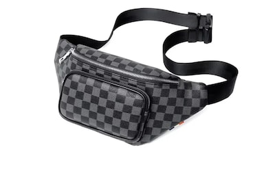 Foto 1 | Foto 1 | Riñonera Xtellar A Cuadros Impermeable, Crossbody Unisex De Piel Color Negro Diseño De La Tela Tartan