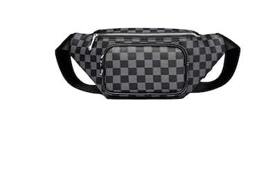 Foto 3 | Foto 3 | Riñonera Xtellar A Cuadros Impermeable, Crossbody Unisex De Piel Color Negro Diseño De La Tela Tartan