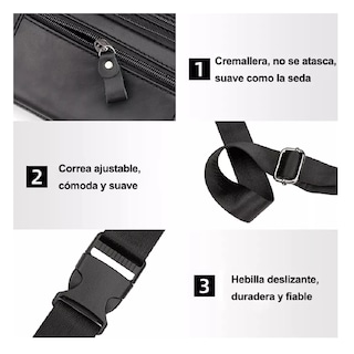Foto 3 | Foto 3 | Riñoneras Para Hombre De Piel Auténtico Belug, Negro