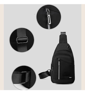 Foto 4 | Foto 4 | Mochila Mensajero Impermeable Multifunción Cruzada Hombro Lab.g Negro