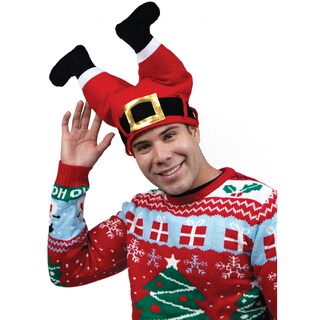 Foto 1 | Foto 1 | Gorro Rojo Navideño Pies De Santa Chimenea Rev Sombrero Navideño Pies De Santa Claus Ideal Festivales Y Navidad