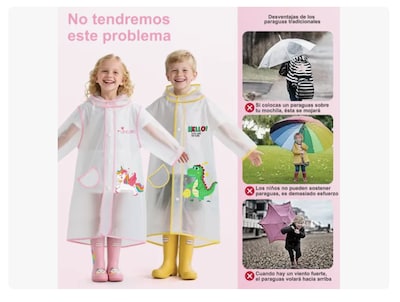 Foto 2 | Foto 2 | Lmpermeable Xtellar De Cuerpo Completo Para Niños Poncho Lmpermeable