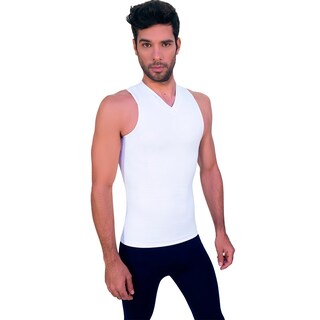 Foto 1 | Foto 1 | Camiseta Faja Cuello V Sin Mangas I Love Shape M4006 Blanca para Hombre