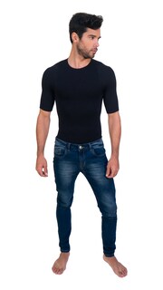 Foto 1 | Foto 1 | Camiseta Faja De Hombre Cuello Redondo Con Mangas Negra I Love Shape M4003 T Xxg