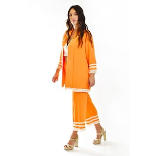 Foto 2 | Foto 2 | Conjunto de 2 Piezas Ribete Flecos Roman Fashion /Juvenil 0695-0696 Naranja