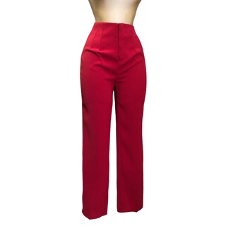 Foto 1 | Foto 1 | Pantalón Alto de Pinzas Lc Rojo para Mujer