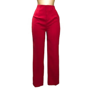 Foto 2 | Foto 2 | Pantalón Alto de Pinzas Lc Rojo para Mujer