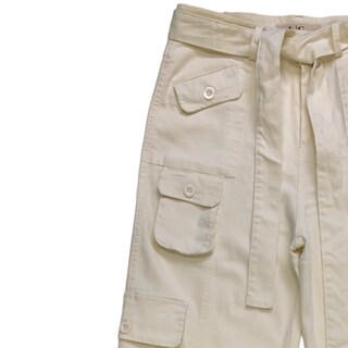 Foto 4 | Foto 4 | Pantalón Cargo con Cinturón Lc Blanco para Mujer