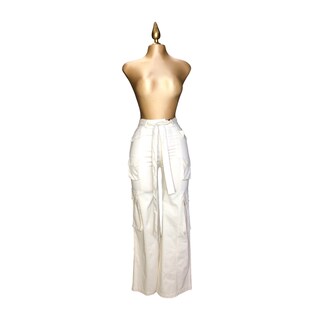 Foto 8 | Foto 8 | Pantalón Cargo con Cinturón Lc Blanco para Mujer