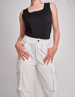 Foto 4 | Foto 4 | Pantalón Devendi Color Blanco Wide Leg Líneas