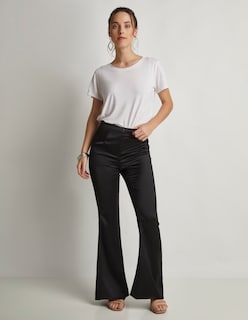 Foto 2 | Foto 2 | Pantalón Devendi Color Negro Campana Satinado