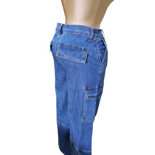 Foto 2 | Foto 2 | Pantalón Cargo De Mezclilla Bolsillos Para Dama Lc Designs Collection