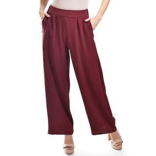 Foto 5 | Foto 5 | Pantalon De Pierna Ancha Roman Fashion / Juvenil, 9202 (vino) Vino