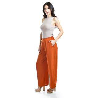 Foto 2 | Foto 2 | Pantalon De Pierna Ancha Roman Fashion / Juvenil, 9202 (chedron) Naranja Oscuro