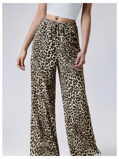 Foto 3 | Foto 3 | Pantalones Floerns Con Estampado De Leopardo Y Cintura Con Cordón Para Mujer - Venta Internacional.