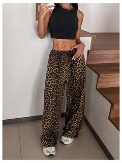 Foto 3 | Foto 3 | Pantalones Floerns Con Estampado De Leopardo Y Cintura Con Cordón Para Mujer - Venta Internacional.