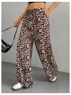 Foto 4 | Foto 4 | Pantalones Floerns Con Estampado De Leopardo Y Cintura Con Cordón Para Mujer - Venta Internacional.