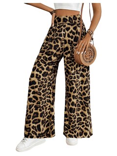 Foto 1 | Foto 1 | Pantalones Sweetyrocks Con Estampado De Leopardo, Cintura Alta, Pierna Ancha, Color Marrón - Venta Internacional.