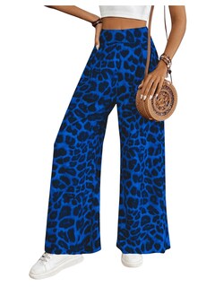 Foto 1 | Foto 1 | Pantalones Sweetyrocks Con Estampado De Leopardo, Cintura Alta, Pierna Ancha, Azul, Mujer - Venta Internacional.