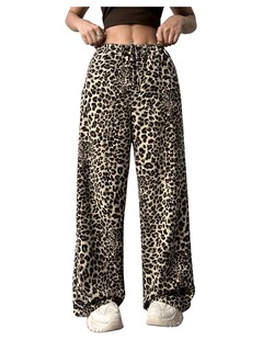 Foto 1 | Foto 1 | Pantalones Floerns Con Estampado De Leopardo Y Cintura Con Cordón Para Mujer - Venta Internacional.
